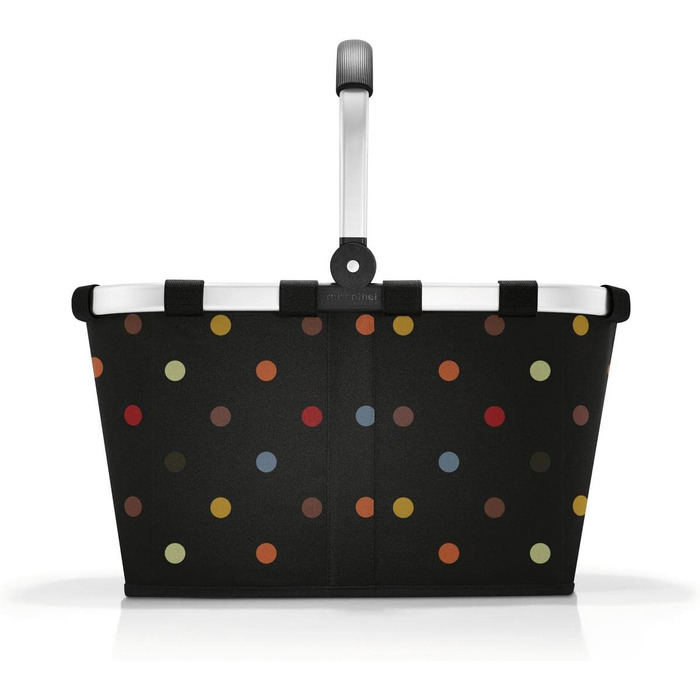 Сумка-шопер Reisenthel Carrybag Dots – Чорна, водонепроникна, з великим об'ємом та внутрішньою кишенею