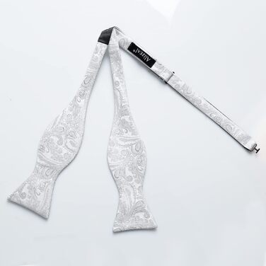 Комплект краватка-хустинка Alizeal Paisley сріблястий, чоловічий, однорозмірний