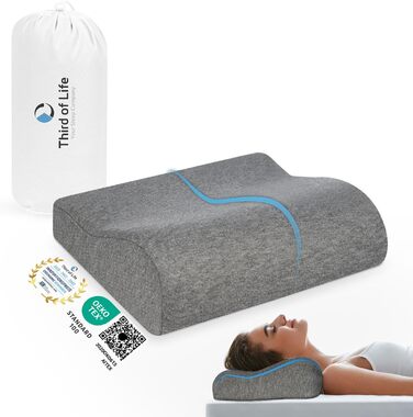 Ортопедична подушка для шиї ONDA, м'яка подорожня подушка з memory foam для літака, авто, дітей і дорослих, проти болю в шиї, гіпоалергенна