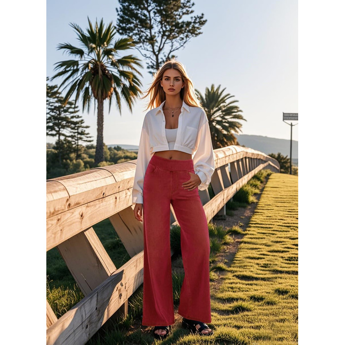 Джинси жіночі LaiEr широкі, з високою талією, прямі, вільні, з ефектом потертості та градієнтом 