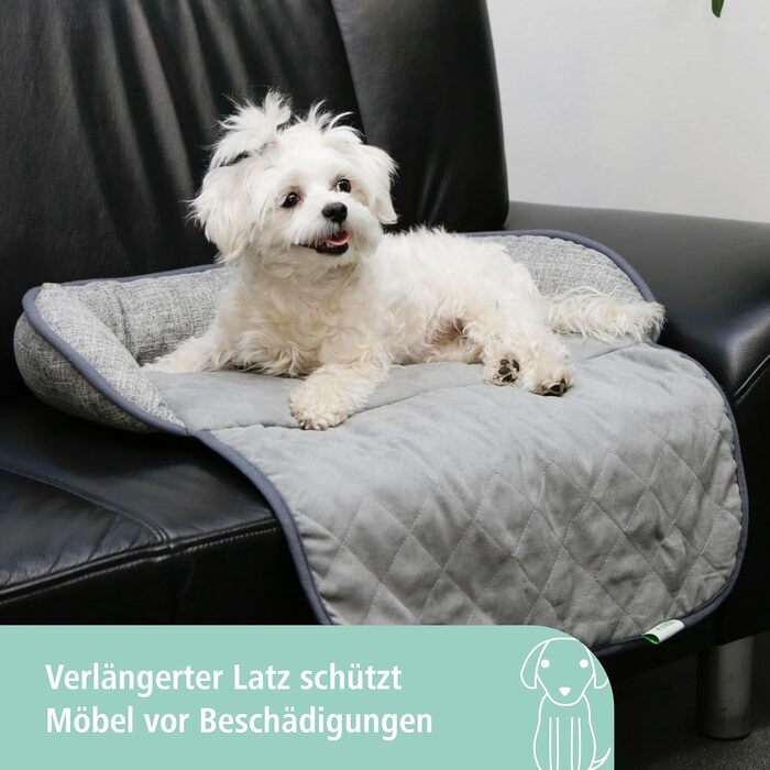 Подушка для домашніх тварин Kerbl Emalia, 60x40x12 см, сіра, для собак та котів, захист меблів