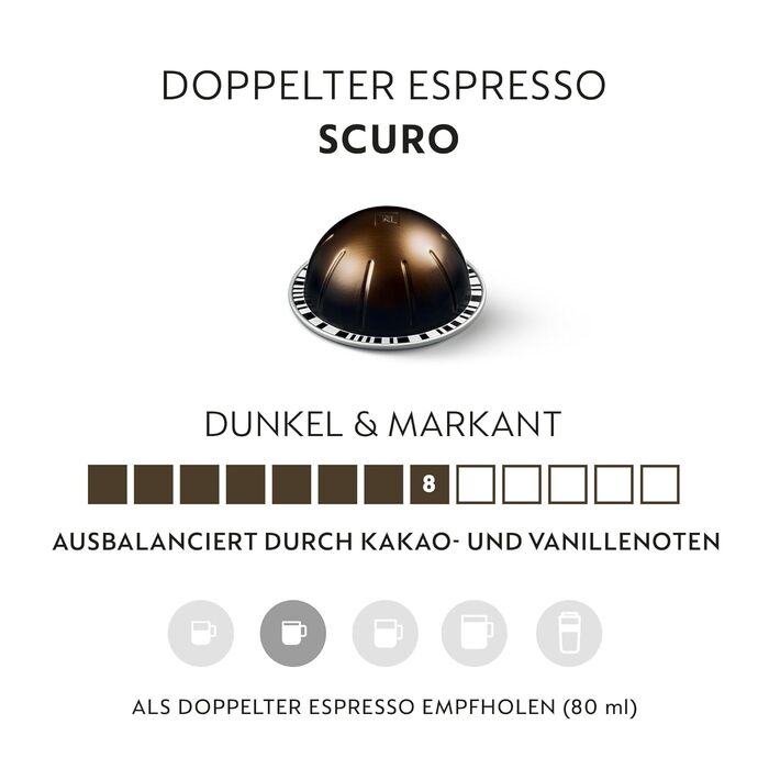 Кава Nespresso Vertuo, набір капсул 50 шт. (Еспресо, Double Espresso)