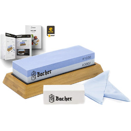 Набір точильних каменів Bacher Premium: 400/1000 та 1000/3000. Точильний камінь, бруски для заточування ножів. З інструкцією