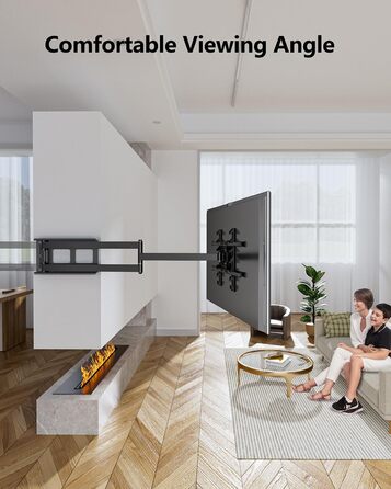 Настінне кріплення для телевізора HY-Bracket поворотне, для LED, OLED, 4K, 37-80 дюймів, чорне
