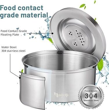 Миска для собак Mivanta 3L без облизування, з нержавіючої сталі 304, протиковзна, для великих собак, slow feeder, миється в посудомийній машині, витокостійка