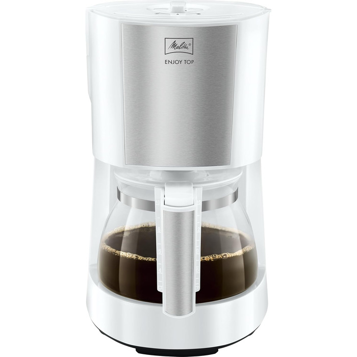 Кавоварка Melitta Enjoy Top з функцією Tropfstopp, 10 чашок, білий колір, скляна колба, для однієї порції