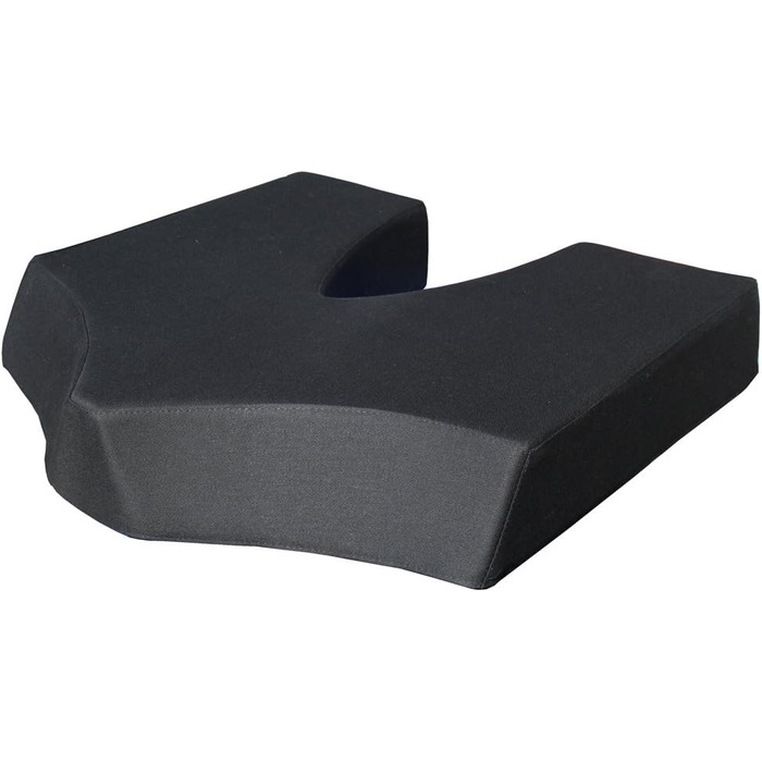 Ортопедична подушка для сидіння COCCY-XL, 46x44x8 см, чорна, 100% бавовна, проти болю у куприку