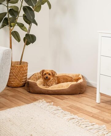 Килимок для собак Lionto з двостороннім подушками та антиковзною основою, 75x60 см, коричневий/бежевий