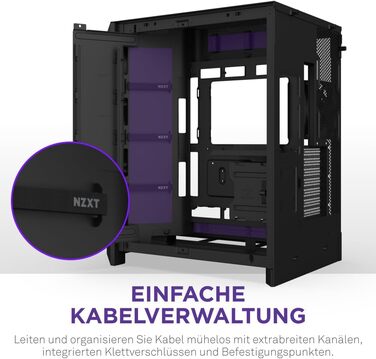 Корпус ПК NZXT H9 Flow 2025 – великий Mid-Tower з двома камерами, чорний – 3 x 140мм та 1 x 120мм вентилятори, підтримка радіатора 420мм, загартоване скло, Back-Connect