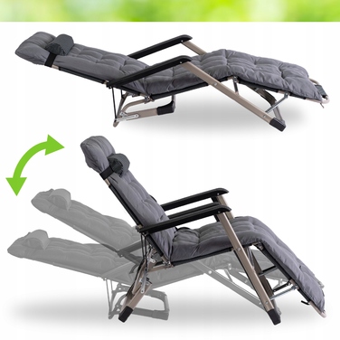 Шезлонг металевий сірий Mebel Elite