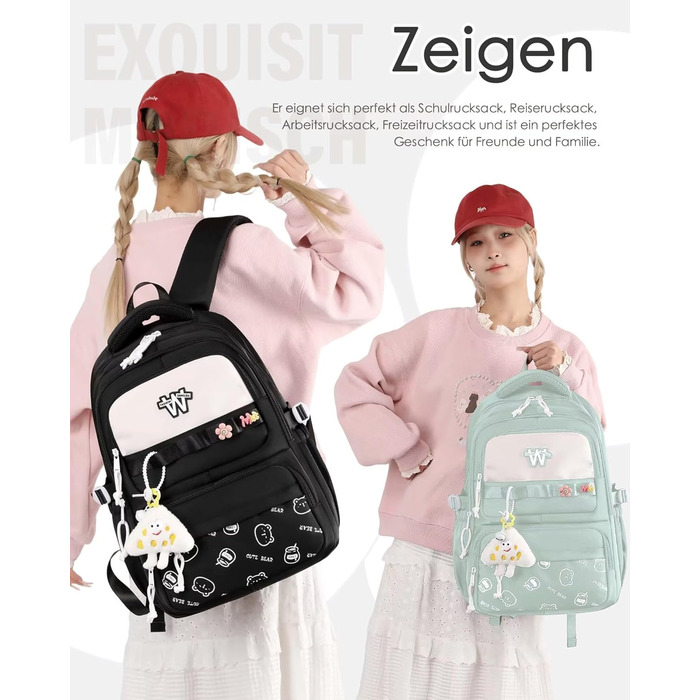 Шкільний рюкзак для підлітків: водонепроникний, великий, для дівчат та хлопців. Ідеальний для школи, подорожей та повсякденного використання (Блакитний)