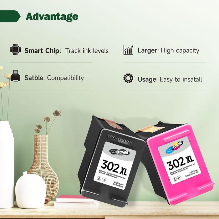 Комплект картриджів 302XL для принтерів HP OfficeJet 3830, 3831, 5220, 5230, DeskJet 3630, Envy 4520 (чорний та кольоровий)