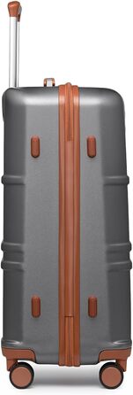 Валіза British Traveller: міцний ABS+PC, розмір 54x36.5x21.5 см, колір білий (сірий, SET)