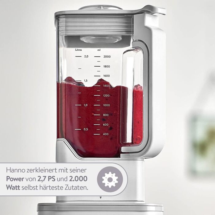 Hochleistungsmixer SPRINGLANE Hanno 2000W: 4 програми, самоочищення, 2.5л Tritan, без BPA, з нержавіючою сталею, To-Go пляшка