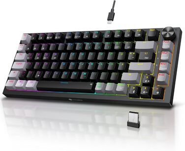KOORUI Механічна ігрова клавіатура QWERTZ з RGB-підсвічуванням (104/82 клавіші) для Windows/MacOS/Linux