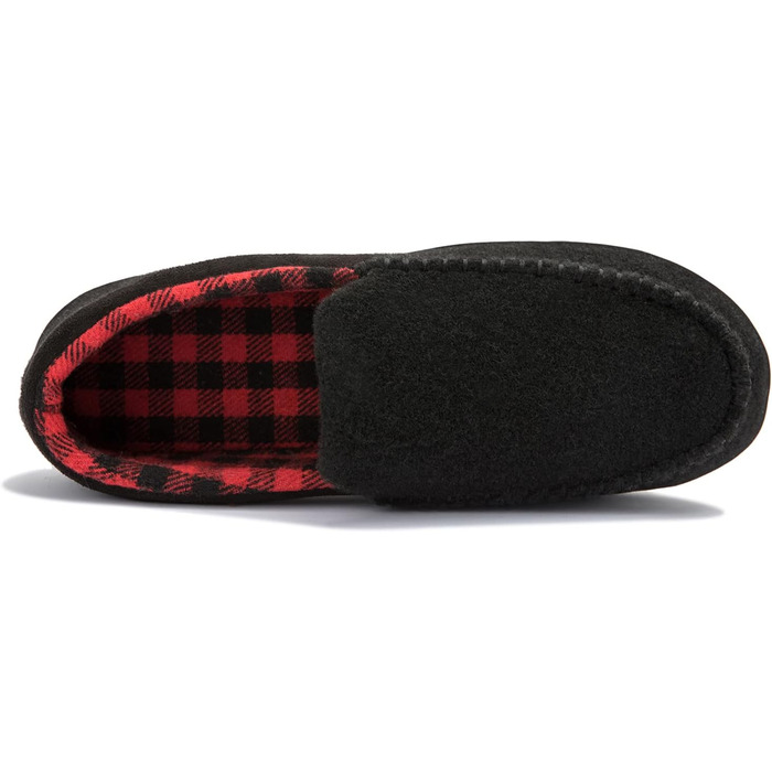Чоловічі домашні тапочки NewDenBer, мокасини з піною пам'яті, теплі та зручні, з неслизькою гумовою підошвою, 42 EU, чорний/червоний