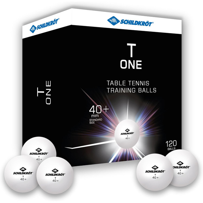 Donic Schildkröt T-One Table Tennis Balls - Poly 40+ Quality Training Balls (120 Pack)