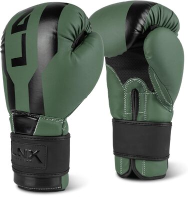 Боксерські рукавички LNX Stealth - чоловічі/жіночі, 8-16 Oz - для кікбоксингу, боксу, муай-тай, ММА, спарингу, тренувань. Колір: Хакі (302), вага: 10 Oz