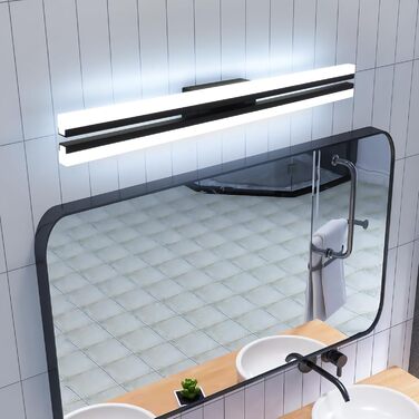 MantoLite LED Wash Table Wall Lights, 60CM 24W Super Bright Bathroom Mirror Lights, Living Room Picture Wall Lamps, 6000K Matte Black IP44, Vanity Mirror Front Lamp Bedside Reading Lights
