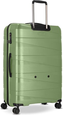 Чемодан REDOLZ Hartschalen Essentials 10: великий, XL, 76 см, з поліпропілену, 4 колеса, TSA, зелений металік