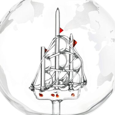 Maverton Whisky Decanter with Engraving - Globe with Ship, 850 ml - 2 Whisky Glasses Set - Whisky Decanter - Christmas Gifts - Personalized Birthday Gift for Men - Engraving