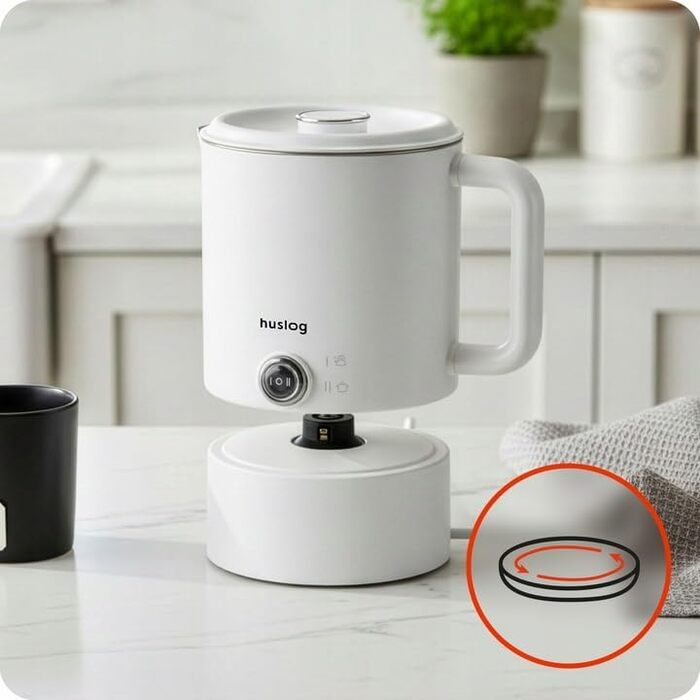 Електричний чайник з подвійними стінками 1,7л, 2200W, швидке кип'ятіння, тихий та безпечний, бездротовий з 360° підставкою, знімною кришкою, точним виливом (білий)