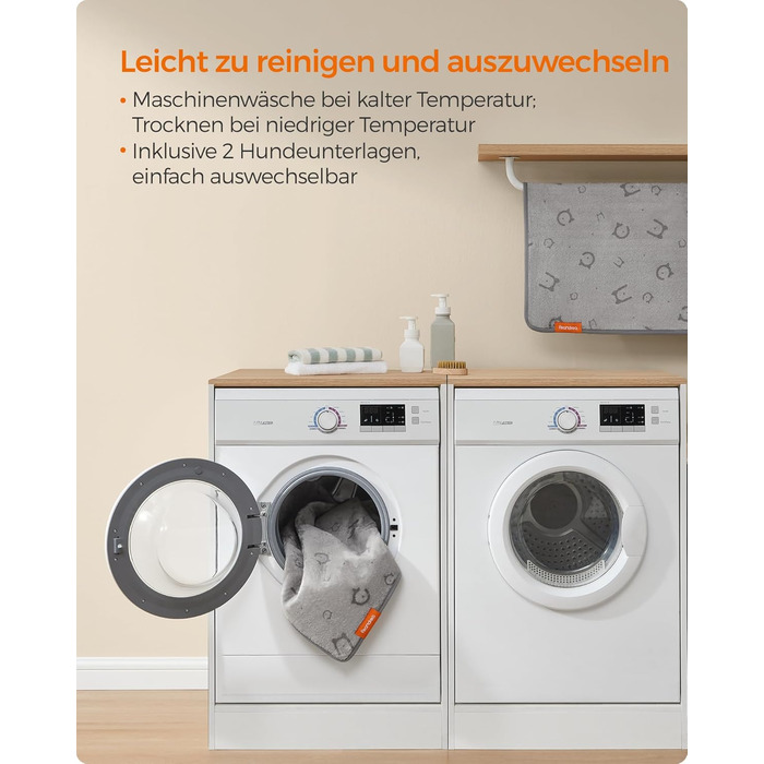 Водонепроникний килимок для собак Feandrea, 2 шт., 122 x 91 см, XL, з антиковзаючим покриттям, для собак, котів, кроликів, сірий