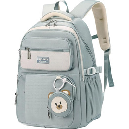 Шкільний рюкзак для підлітків (дівчаток та хлопців) - водонепроникний, великий, для школи, подорожей, повсякденного використання (блакитний)