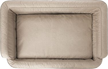 Dog bed, pet furniture, cat bed, removable cover, dog basket, dog cushion, dog lounger, sleeping places, dog sofa, Beige, XL: 96x62 cm