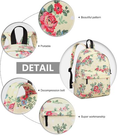 Жіночий рюкзак KONO: стильний рюкзак-сумка для підлітка, дівчини, на кожен день, для школи, роботи, подорожей (бежевий)