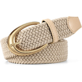 Плетений ремінь WERFORU: еластичний жіночий/чоловічий ремінь з пряжкою кольору хакі, 110 см