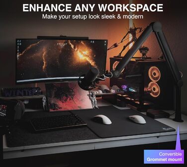 Підставка для мікрофона SENSIC SA-30 настільна з поворотним кріпленням, адаптер 3/8-5/8, універсальна, професійна, чорна