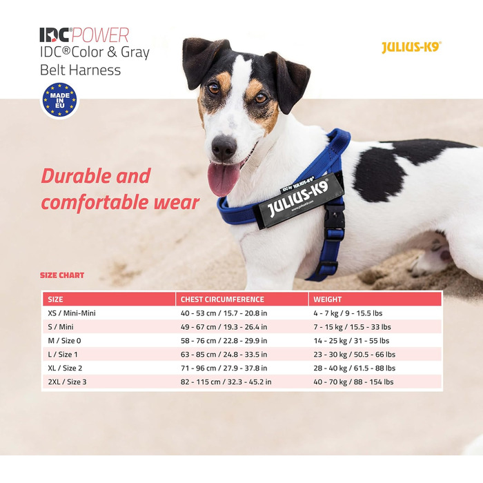 Шлейка Julius-K9 IDC® Color & Gray® для собак, велика (розмір 1), червоно-сіра