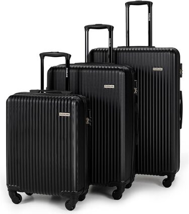 Набір валіз 3 шт: ручна поклажа, середній та великий кофр з ABS, чорний. Набір валіз з ABS, 3 шт.