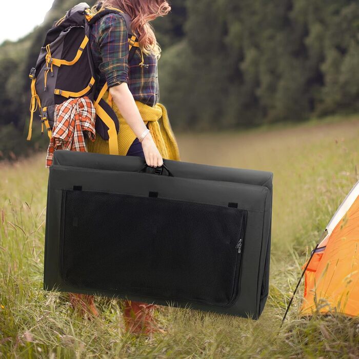 Клітка для собак Petsfit, велика, розкладна, чорна, 90x61x58 см, з підстилкою