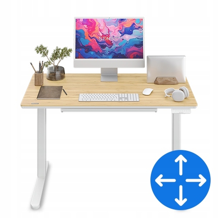 Прямокутний письмовий стіл Sense7, 120 x 60 x 118 см, білий