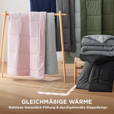 BEDSURE Ковдра постійна 135x200 см - Ковдра для всіх сезонів, 300 GSM, двостороння сіра/світло-сіра, м'яка та тепла, для алергіків, 135x200 см