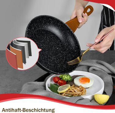 Набір посуду HOMELUX 10 предметів для індукційних плит з алюмінію з антипригарним покриттям, з кришками. Без PFOA.