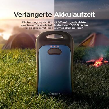 Електричні грілки для рук OCOOPA, 2 шт., водонепроникні IP45, ергономічні, 18 годин тепла, портативні, для відпочинку на природі, гольфу, кемпінгу, міського використання, Marineblau (темно-синій)