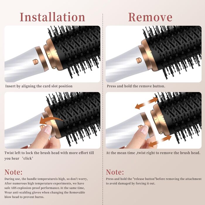 Air Styler 6 в 1: Набір для укладки волосся з фен-щіткою, дифузором та плойкою, для створення об'єму, локонів та випрямлення (сірий)
