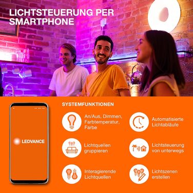 LEDVANCE Smart LED Bathroom Light white, 1200LM, 3000-6500K, 300mm x 70mm, IP44, Orbis Bath Wall Light, bathroom light with Wifi technology, dimmable, controllable via app and voice assistants