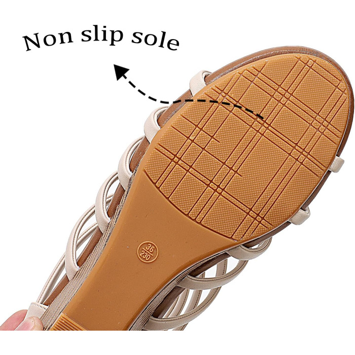 Сандалі жіночі STMAHER Gladiator-Sandalen сріблясті на танкетці, літні пляжні босоніжки 36 EU