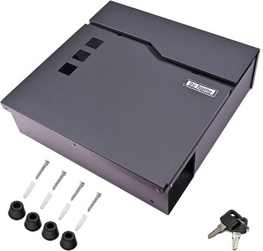 Поштова скринька Verda Anthrazit з газетницею, порошкове покриття AkzoNobel, 2 ключі, табличка з іменем, дизайнерська настінна поштова скринька з нержавіючої сталі SN3678-1