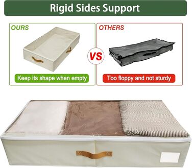 Коробки для зберігання під ліжком, 2 шт. з кришкою, для постільної білизни та одягу (без нижньої підставки)