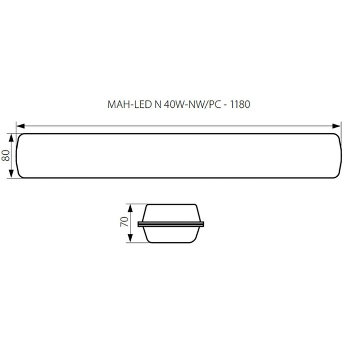 Kanlux MAH LED N LED Damp-Proof Bath/Shower Room Luminaire LED Fixed Installation 40W Neutral White Grey, 22604
