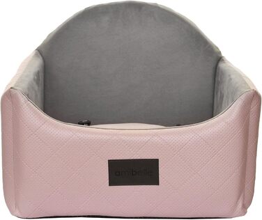 Автоматичне сидіння для собак 2в1 | Універсальний автосидіння для собак та котів | З штучної шкіри та плюшу, 48 x 48 см (Рожевий)