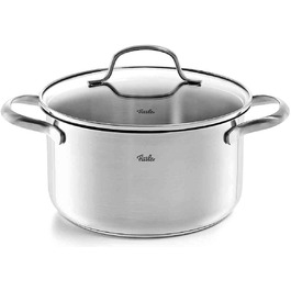 Каструля Fissler San Francisco 1,9 л з нержавіючої сталі, Ø16 см, з скляною кришкою, зливний край, мірна шкала, для індукції