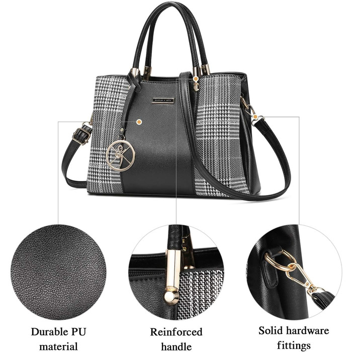 Жіноча сумка-шопер VINBAGGE з PU шкіри, чорна. Сумка через плече для офісу та на кожен день