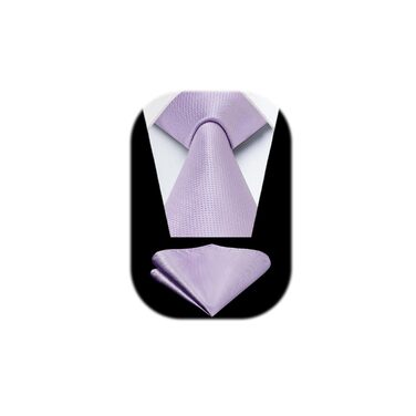 Набір краваток Enlision для чоловіків: однотонні краватки та кишеньковий хустинка. Класичний стиль для весілля, ділових зустрічей та особливих подій. (Фіолетовий)