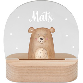 Wonderwish - Personalized Night Light for Babies - Individual Nightstand Lamp for Children - Personalized Gifts for Kids - Baby Gift - New Baby Gift (Bear)